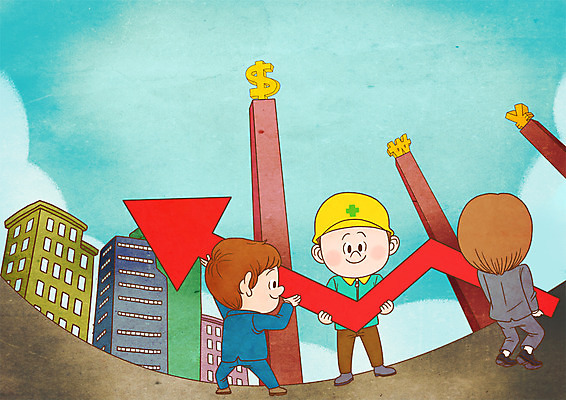 전신 PSD 남자 화살표 일러스트 하늘 그래프 협력 노동자 직장 들기 정장 성인 건물 세명 화합 노사화합 노사관계 국내일러스트 직업 건축물 옷 회사 비즈니스 모션 사람 파일형식