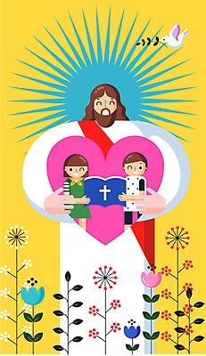 여자 남자 꽃 기독교 종교 어린이 일러스트 안기 조류 나뭇잎 여름방학 상반신 성인 세명 성경 하트 예수 여름성경학교 국내일러스트 AI파일 모양 식물 동물 잎 종교용품 모션 방학 사람 신_종교 성경학교 파일형식 벡터 여름_계절