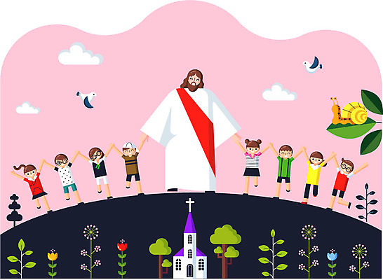 전신 나무 여자 남자 꽃 기독교 종교 어린이 일러스트 조류 나뭇잎 여름방학 여러명 성인 교회 손잡기 예수 달팽이 여름성경학교 국내일러스트 AI파일 식물 동물 다수 잎 종교건축 모션 방학 연체동물 사람 건물 신_종교 성경학교 파일형식 벡터 여름_계절