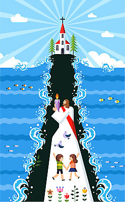나무 구름 여자 남자 꽃 기독교 종교 어린이 파도 바다 일러스트 촛불 조류 여름방학 어류 성인 세명 교회 예수 여름성경학교 국내일러스트 AI파일 자연요소 식물 동물 초 종교건축 방학 사람 건물 수중동물 신_종교 성경학교 파일형식 벡터 여름_계절