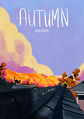 PSD 나무 구름 한마리 백그라운드 단풍 일러스트 하늘 산 기와 사람없음 가을풍경 고양이 가을 기와지붕 가을배경 국내일러스트 자연요소 식물 1 계절 잎 포유류 지붕 풍경 반려동물 파일형식 가을_계절