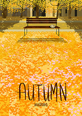 PSD 한마리 공원 백그라운드 단풍 벤치 일러스트 사람없음 가을풍경 고양이 가을 은행잎 은행나무 가을배경 국내일러스트 나무 1 계절 공공시설 잎 의자 포유류 풍경 반려동물 파일형식 가을_계절