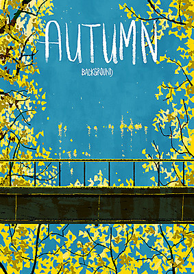 PSD 백그라운드 단풍 낙엽 일러스트 하늘 사람없음 가을풍경 가을 은행잎 은행나무 가교 가을배경 국내일러스트 나무 건축물 계절 잎 풍경 파일형식 가을_계절