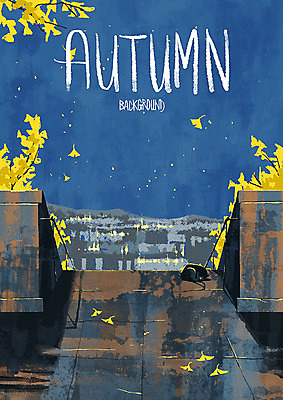 PSD 한마리 백그라운드 단풍 야경 일러스트 사람없음 계단 가을풍경 고양이 가을 은행잎 은행나무 가을배경 국내일러스트 나무 1 계절 잎 포유류 풍경 반려동물 야간 파일형식 가을_계절 풍경_경치