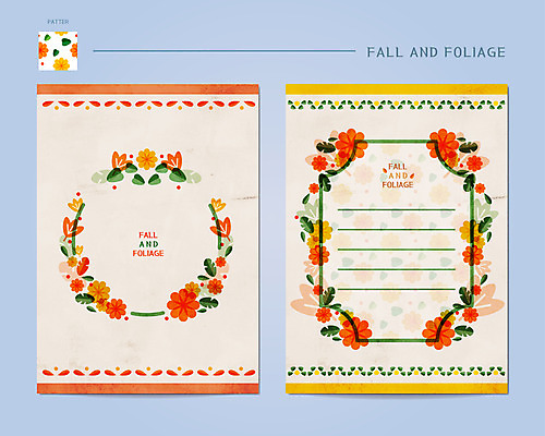 꽃 백그라운드 잎 일러스트 프레임 사람없음 가을 편지지 프레임일러스트 가을배경 국내일러스트 AI파일 식물 계절 편지 파일형식 벡터 가을_계절