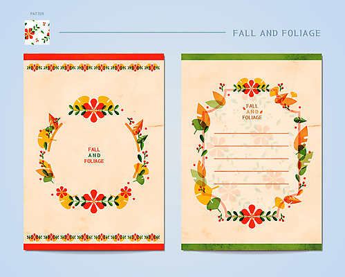 꽃 백그라운드 잎 일러스트 프레임 사람없음 가을 편지지 은행잎 프레임일러스트 가을배경 국내일러스트 AI파일 식물 계절 편지 파일형식 벡터 가을_계절