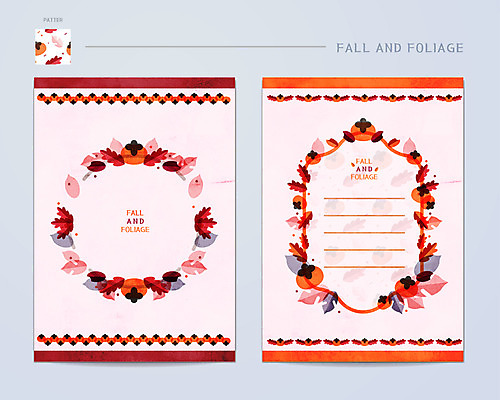 꽃 백그라운드 잎 일러스트 프레임 감 사람없음 가을 편지지 프레임일러스트 가을배경 국내일러스트 AI파일 식물 계절 과일 편지 파일형식 벡터 가을_계절