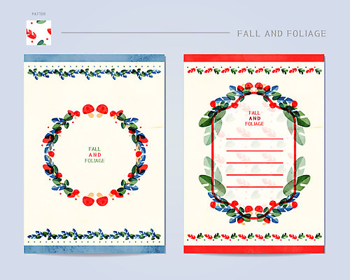 꽃 백그라운드 잎 일러스트 프레임 사람없음 버섯 가을 편지지 프레임일러스트 가을배경 국내일러스트 AI파일 식물 계절 편지 파일형식 벡터 가을_계절