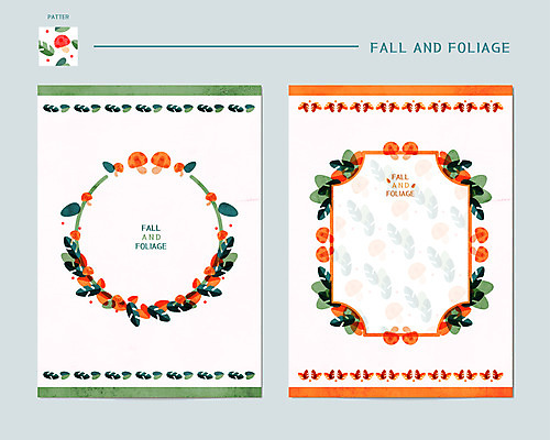 꽃 백그라운드 잎 일러스트 프레임 사람없음 버섯 가을 편지지 프레임일러스트 가을배경 국내일러스트 AI파일 식물 계절 편지 파일형식 벡터 가을_계절