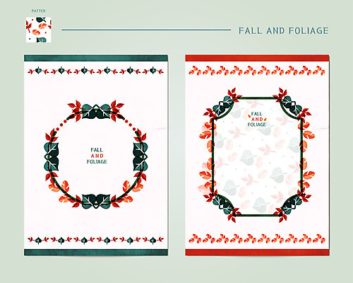 꽃 백그라운드 잎 일러스트 프레임 사람없음 가을 덩굴 편지지 프레임일러스트 가을배경 국내일러스트 AI파일 식물 계절 편지 파일형식 벡터 가을_계절