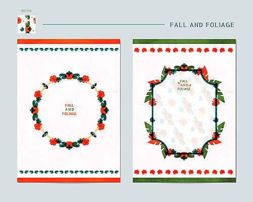꽃 백그라운드 잎 일러스트 프레임 감 사람없음 가을 편지지 프레임일러스트 가을배경 국내일러스트 AI파일 식물 계절 과일 편지 파일형식 벡터 가을_계절