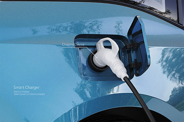 주간 PSD 편집 편집이미지 사람없음 야외 3D 그린에너지 디지털합성 합성 충전 전기자동차 편집3D 자연요소 자동차 에너지 파일형식