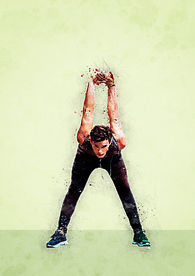 전신 PSD 남자 일러스트 수채화 한명 서기 성인 운동복 스트레칭 번짐 성인남자한명만 국내일러스트 1 옷 모션 사람 운동 남자한명만 성인남자만 파일형식 효과