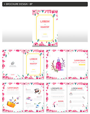 템플릿 꽃 ZIP 분홍색 팜플렛 사람없음 뷰티 화장품 인디자인 INDD 이미지템플릿 식물 컬러 파일형식