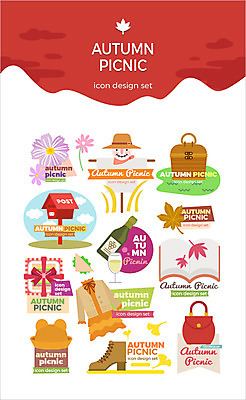 아이콘 모자 옷 구두 단풍 가방 샌드위치 사람없음 책 세트 소풍 와인 우체통 가을 코스모스 도시락 허수아비 2D아이콘 AI파일 잡화 계절 꽃 음식 신발 잎 농업 주류 야외활동 파일형식 벡터