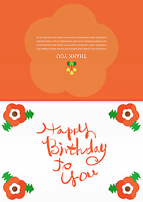 템플릿 기념일 꽃 카드템플릿 사람없음 주황색 생일 초대장 축하카드 생일축하 생일카드 이미지템플릿 AI파일 식물 컬러 카드_감사 이벤트 축하 파일형식 벡터