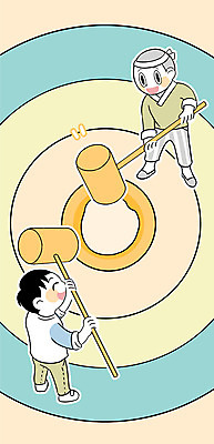 전신 PSD 남자 일러스트 프레임 성인 두명 축제 가을 체험 떡메 떡메치기 프레임일러스트 국내일러스트 계절 컨셉 모션 사람 파일형식