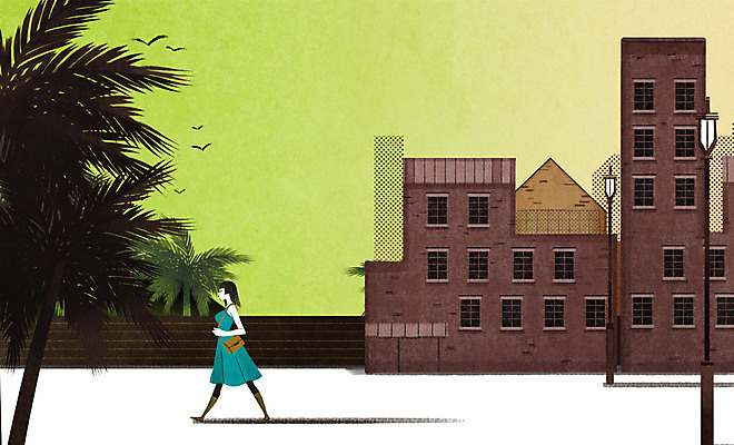 전신 PSD 나무 여자 가로등 일러스트 휴식 한명 성인 건물 도시 홀리데이 국내일러스트 식물 1 건축물 공공시설 컨셉 휴가 사람 파일형식