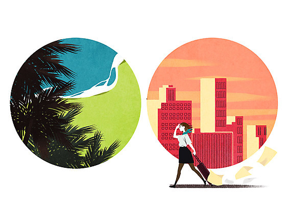 전신 PSD 여자 종이 바다 일러스트 휴식 한명 성인 해변 야자수 캐리어 도시 홀리데이 국내일러스트 나무 1 컨셉 휴가 사람 여행가방 파일형식