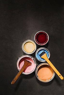 포토 JPG 사람없음 인테리어 하이앵글 페인트 페인트통 페인트붓 DIY 셀프 국내포토 디자인 뷰포인트 통 취미 붓 파일형식