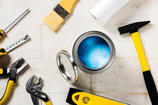 포토 JPG 줄자 사람없음 인테리어 하이앵글 페인트 공구 스패너 드라이버 칼 망치 페인트붓 톱 DIY 니퍼 셀프 수평계 국내포토 디자인 뷰포인트 자 취미 도구 붓 파일형식