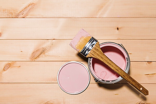 포토 JPG 분홍색 사람없음 목재 인테리어 하이앵글 페인트 페인트붓 DIY 셀프 나무배경 국내포토 나무 디자인 뷰포인트 컬러 백그라운드 재료 취미 붓 파일형식