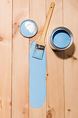 포토 JPG 하늘색 사람없음 목재 인테리어 하이앵글 페인트 페인트통 페인트붓 DIY 셀프 국내포토 나무 디자인 뷰포인트 재료 통 취미 파란색 붓 파일형식