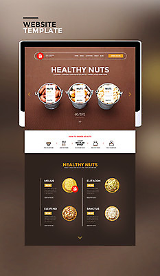 PSD 템플릿 웹템플릿 사이트템플릿 사람없음 태블릿 홈페이지 갈색 홈페이지시안 다양 견과류 땅콩 잣 은행열매 이미지템플릿 열매 컬러 다수 전자제품 스마트기기 파일형식