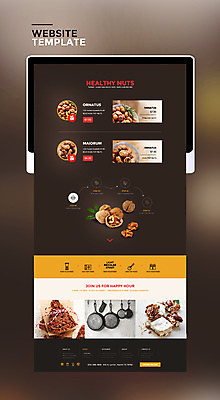 PSD 템플릿 웹템플릿 사이트템플릿 사람없음 태블릿 홈페이지 갈색 초콜릿 홈페이지시안 다양 견과류 프라이팬 파이 땅콩 호두 이미지템플릿 빵 컬러 다수 주방용품 디저트 전자제품 스마트기기 파일형식