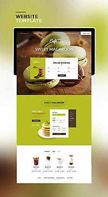 PSD 템플릿 커피 웹템플릿 사이트템플릿 디저트 사람없음 연두색 태블릿 홈페이지 홈페이지시안 겨울음식 겨울간식 마카롱 호떡 제철음식 이미지템플릿 음료 음식 겨울 초록색 전자제품 스마트기기 제철 파일형식