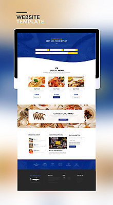 PSD 템플릿 웹템플릿 사이트템플릿 새우 사람없음 파란색 태블릿 홈페이지 홈페이지시안 다양 꽃게 해산물 생선구이 이미지템플릿 컬러 다수 갑각류 전자제품 스마트기기 게 구이 생선요리 파일형식