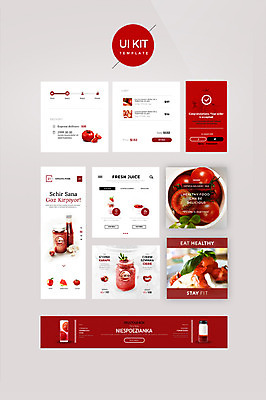 PSD 템플릿 음료 웹템플릿 토마토 과일 딸기 디자인시안 사람없음 빨간색 홈페이지 소스 케첩 딸기주스 UI 토마토주스 UI키트 이미지템플릿 컬러 채소 양념 소스_음식 과일주스 야채주스 파일형식