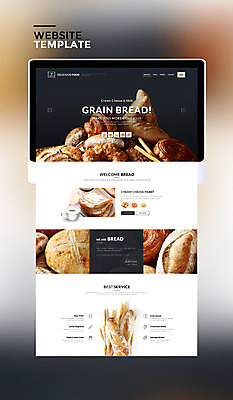 PSD 템플릿 빵 웹템플릿 사이트템플릿 사람없음 태블릿 홈페이지 홈페이지시안 다양 바게트 식빵 곡물빵 이미지템플릿 음식 다수 전자제품 스마트기기 파일형식