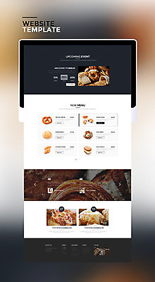 PSD 템플릿 빵 웹템플릿 사이트템플릿 사람없음 태블릿 홈페이지 홈페이지시안 다양 식빵 곡물빵 이미지템플릿 음식 다수 전자제품 스마트기기 파일형식