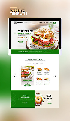 PSD 템플릿 웹템플릿 사이트템플릿 샌드위치 사람없음 초록색 태블릿 홈페이지 홈페이지시안 다양 베이글 핫도그 이미지템플릿 음식 빵 컬러 다수 패스트푸드 전자제품 스마트기기 파일형식