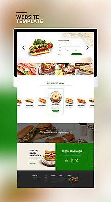 PSD 템플릿 웹템플릿 사이트템플릿 샌드위치 사람없음 초록색 태블릿 홈페이지 홈페이지시안 다양 베이글 핫도그 이미지템플릿 음식 빵 컬러 다수 패스트푸드 전자제품 스마트기기 파일형식