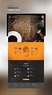 PSD 템플릿 커피 웹템플릿 사이트템플릿 사람없음 태블릿 홈페이지 홈페이지시안 원두 커피잔 메뉴판 핸드밀 이미지템플릿 음료 잔 전자제품 스마트기기 커피용품 파일형식