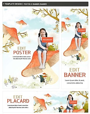 PSD 나무 배너 배너템플릿 여자 가로배너 ZIP 포스터 세로배너 어린이 한명 앉기 세트 버섯 팻말 한국인 현수막 식물 템플릿 1 모션 프레임 사람 동양인 가로 세로 파일형식