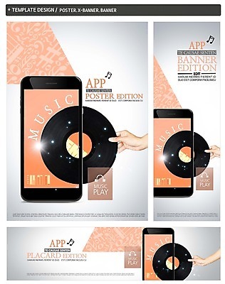 PSD 손 배너 배너템플릿 가로배너 ZIP 포스터 세로배너 음악 스마트폰 세트 현수막 어플리케이션 템플릿 문화예술 신체부위 가로 세로 핸드폰 스마트기기 파일형식