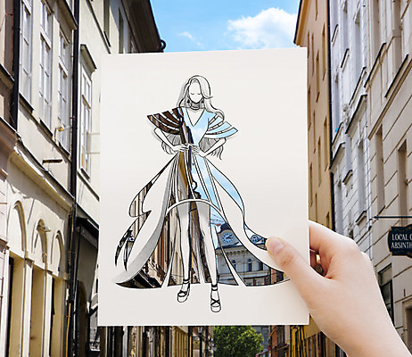 PSD 해외풍경 해외 손 드레스 옷 여자 패션 유럽 종이 포토일러 하늘 한명 들기 풍경 건물 신체부위 체코 이미지편집 편집이미지 1 건축물 나라 모션 사람 파일형식