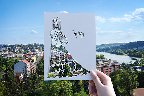 PSD 나무 해외풍경 해외 손 드레스 옷 여자 패션 유럽 종이 포토일러 하늘 한명 들기 풍경 건물 신체부위 강 체코 이미지편집 식물 편집이미지 1 건축물 나라 모션 사람 파일형식