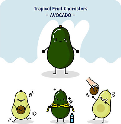 캐릭터 손 다이어트 일러스트 줄자 씨앗 신체부위 물 음식캐릭터 아보카도 일러캐릭터 AI파일 자연요소 식물 음식 과일 자 건강 사람 파일형식 벡터
