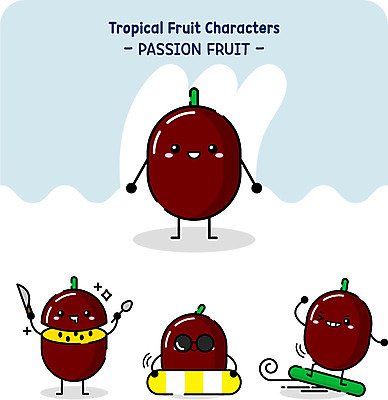 캐릭터 과일 일러스트 사람없음 스케이트보드 칼 음식캐릭터 튜브 패션후르츠 일러캐릭터 AI파일 음식 보드_스포츠 열대과일 파일형식 벡터