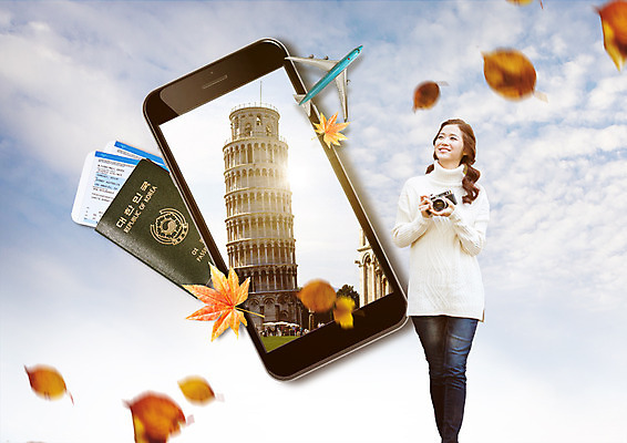 PSD 구름 편집 편집이미지 여자 해외여행 여행 낙엽 하늘 비행기 한명 서기 웃음 20대 성인 스마트폰 카메라 한국인 가을 항공권 여권 피사의사탑 성인여자한명만 이미지편집 자연요소 1 해외 계절 잎 항공교통 모션 대중교통 표정 사람 동양인 청년 전자제품 핸드폰 스마트기기 이탈리아 세계문화유산 티켓 여자한명만 성인여자만 파일형식