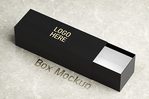 PSD 편집 편집이미지 사람없음 상자 3D 검은색 오픈 상품 디지털합성 대리석 패키지 슬라이드 목업 편집3D 컬러 재료 파일형식