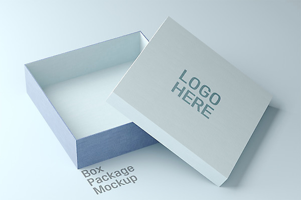 PSD 편집 편집이미지 종이 하늘색 사람없음 상자 3D 뚜껑 오픈 상품 디지털합성 패키지 목업 편집3D 파란색 파일형식