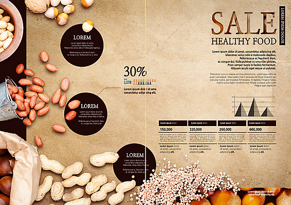 PSD 템플릿 표지디자인 북디자인 출판디자인 내지 리플렛 북커버 그래프 이벤트 팜플렛 사람없음 종이봉투 세일 견과류 양동이 땅콩 호두 도토리 이미지템플릿 봉투 파일형식