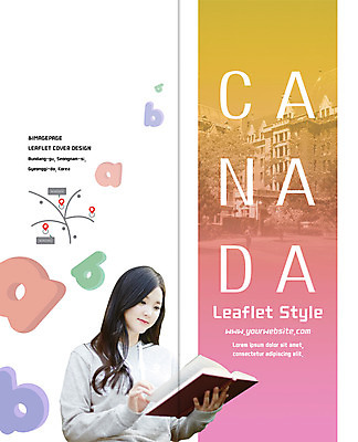 PSD 템플릿 표지디자인 북디자인 알파벳 출판디자인 여자 교육 표지 리플렛 대학생 캐나다 2단접지 북커버 영어교육 한명 팜플렛 상반신 20대 성인 책 한국인 글로벌교육 약도 어학연수 성인여자한명만 이미지템플릿 1 학생 영어 지도 북아메리카 사람 동양인 청년 글로벌 유학 여자한명만 성인여자만 파일형식