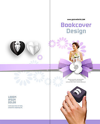PSD 템플릿 표지디자인 북디자인 손 출판디자인 여자 표지 리본 신부 리플렛 부케 2단접지 북커버 한손 팜플렛 상반신 성인 두명 신체부위 30대 한국인 반지 반지케이스 이미지템플릿 꽃다발 결혼 장신구 사람 동양인 장년 보관함 파일형식