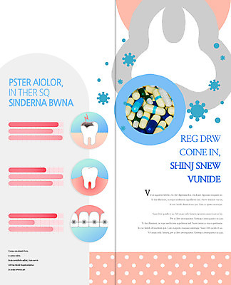 PSD 템플릿 표지디자인 북디자인 출판디자인 내지 리플렛 2단접지 북커버 의학 그래프 치과 팜플렛 사람없음 알약 치아 박테리아 충치 치아교정 이미지템플릿 병원 약 소화기관 질병 교정 파일형식